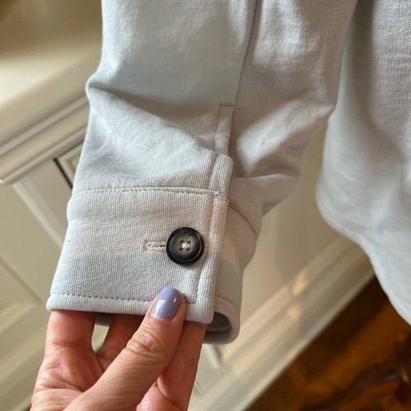 LEALLO grey sweatshirt button down jacket size large - Picture 7 of 8